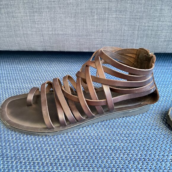 Mercanti Fiorentini Brown Leather Gladiator Sandals Men’s 10 - Pre-owned - Picture 8 of 15